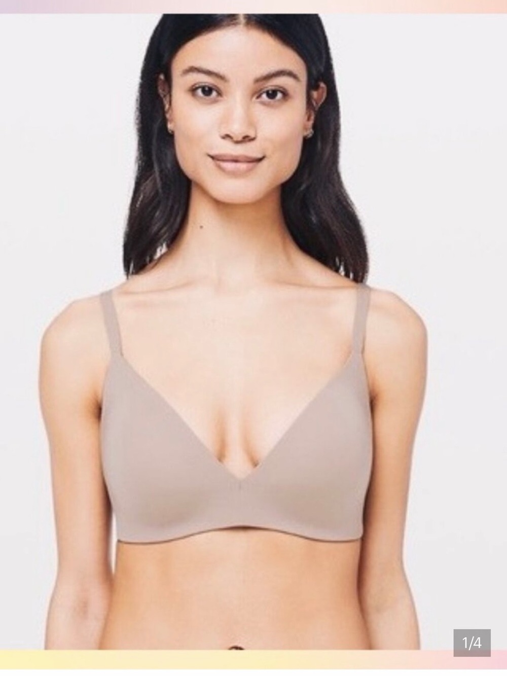 lululemon athletica Soft V-Neck Wireless Bra in Taupe